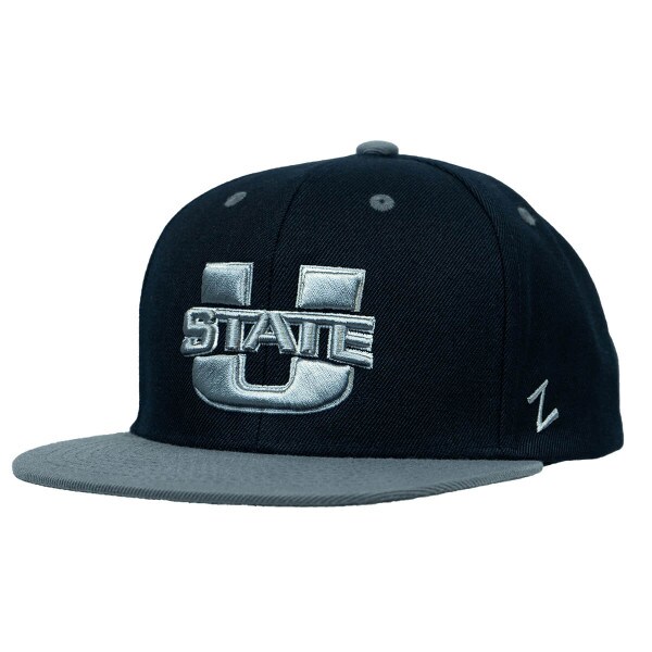 U-State Utah State Embroidered Gray Navy Snapback Hat